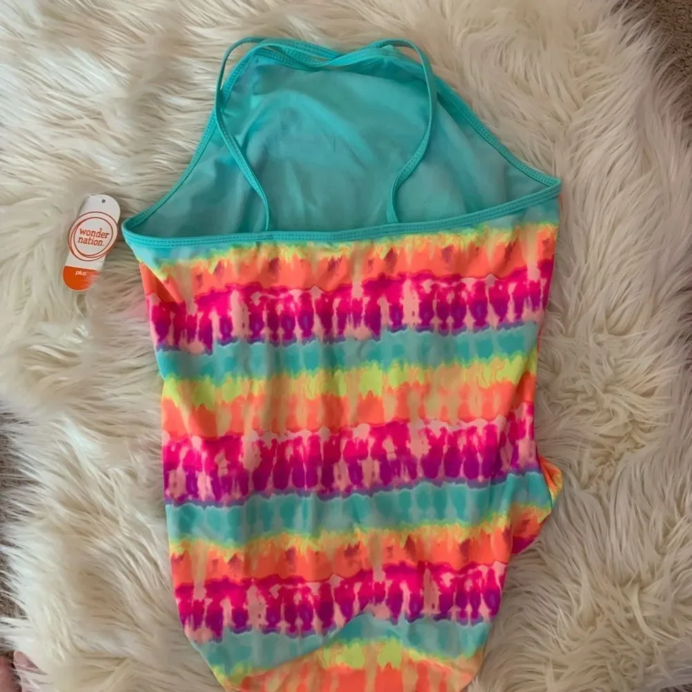 Wonder nation kids XL one piece bathing suit NWT